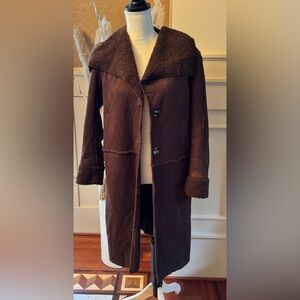 Anthropology Solitaire Dark Brown Teddy Jacket Women